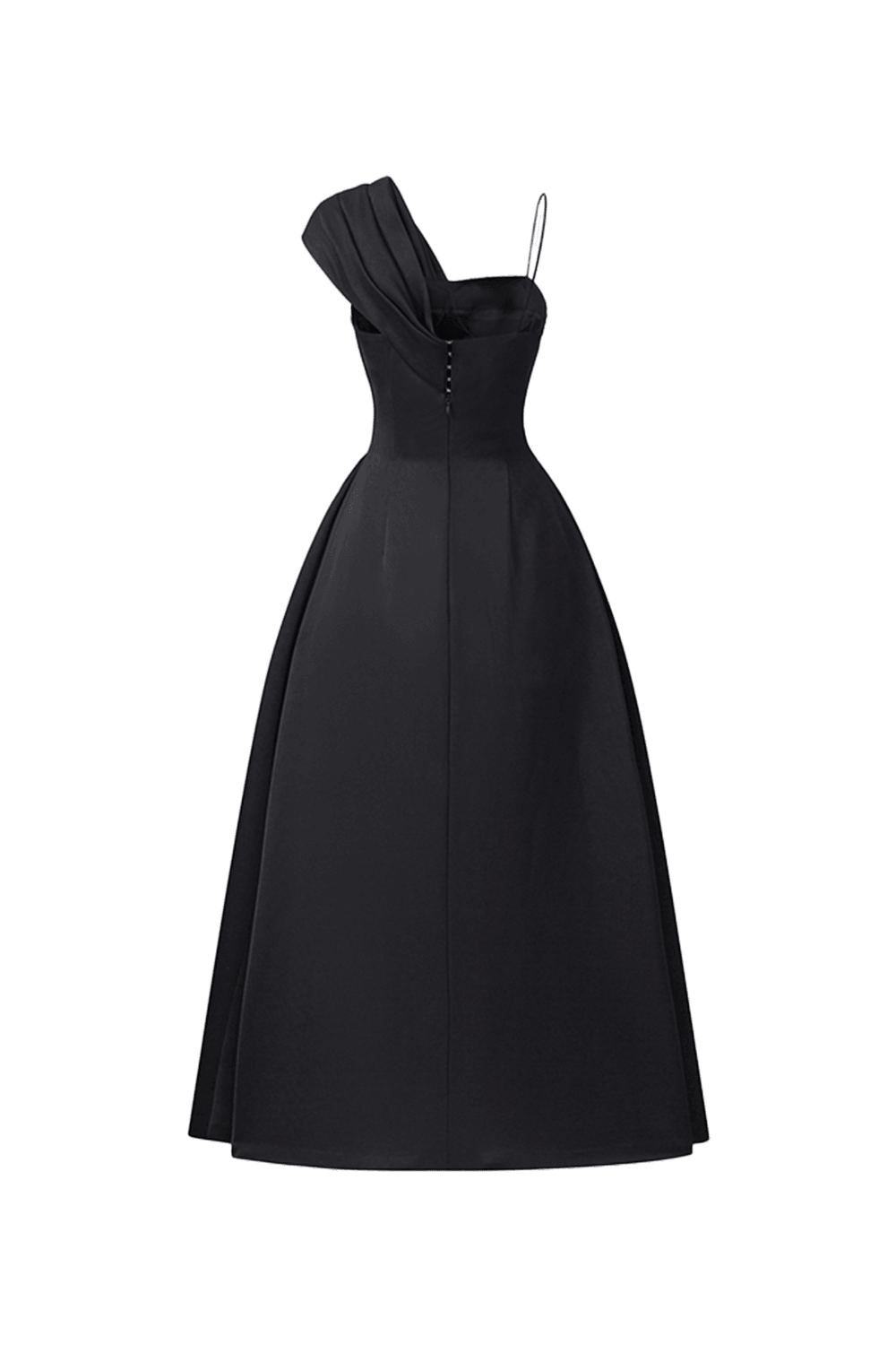 Asymmetric Crystal Embroidered One Shoulder Midi Dress